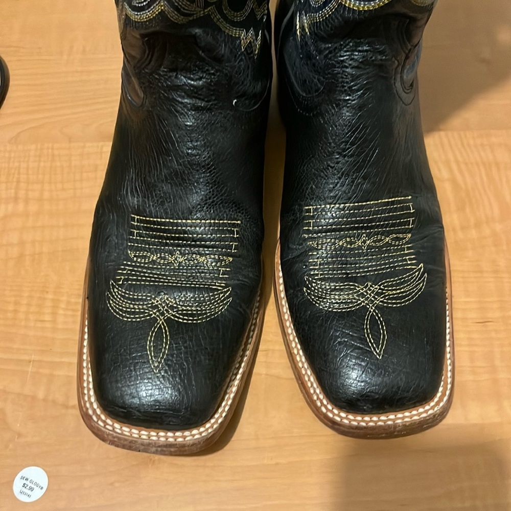 Western exotic square toe boots